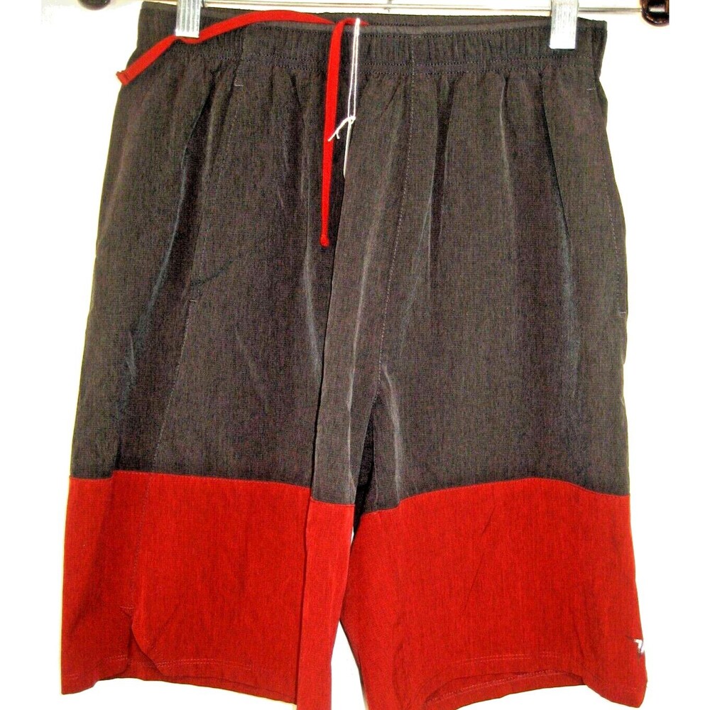 Mens NWOT Old Navy Active Go-Dry Black/Maroon Board Shorts sz Sm(26/30x8)